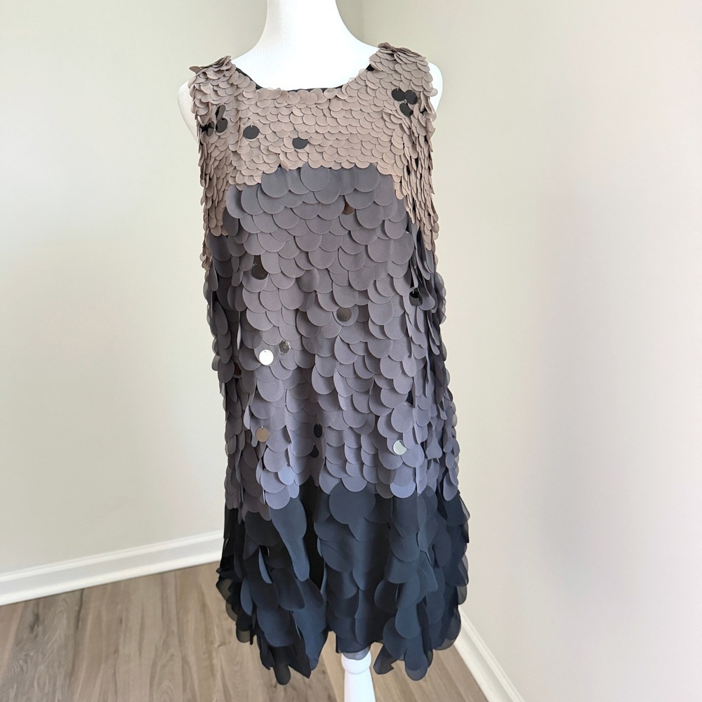 Hale Bob Ombre 3D Petal Applique Dress Women Large Statement Cocktail Party NEW - Picture 2 of 8
